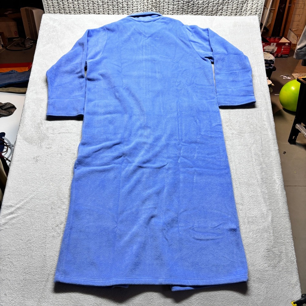L.L. Bean Robe Housecoat Womens XL Winter Fleece Zip Front Larkspur Blue NEW - Picture 2 of 8
